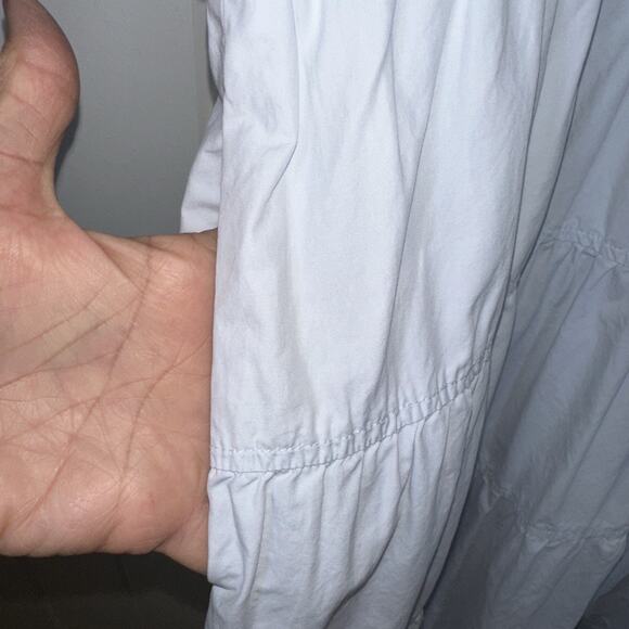 Derek Lam Collective Dress Size 46 Light Blue Tiered 100% Cotton Poplin See Pics - Picture 12 of 13